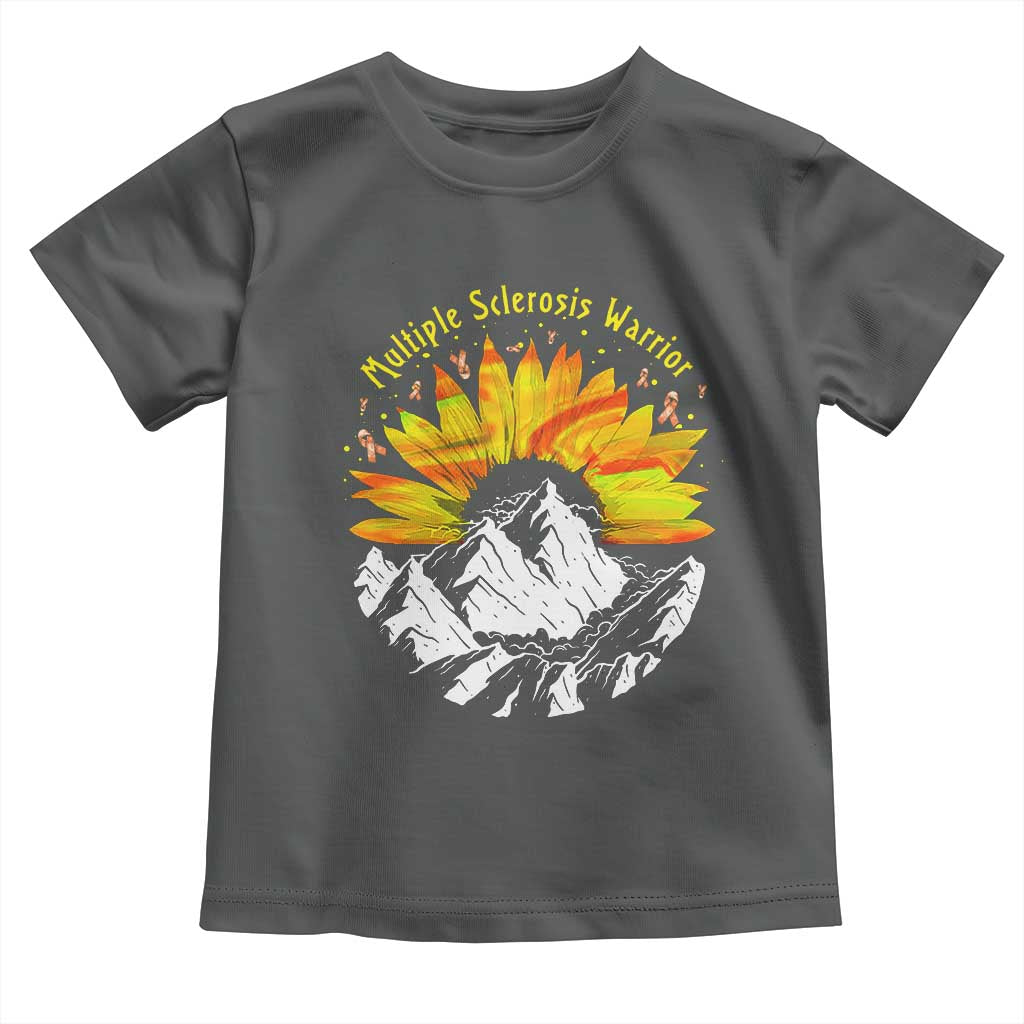 MS Warrior Toddler T Shirt Orange Ribbon Sunflower Multiple Sclerosis Awareness