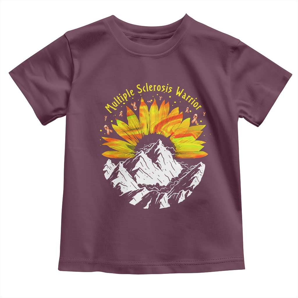 MS Warrior Toddler T Shirt Orange Ribbon Sunflower Multiple Sclerosis Awareness