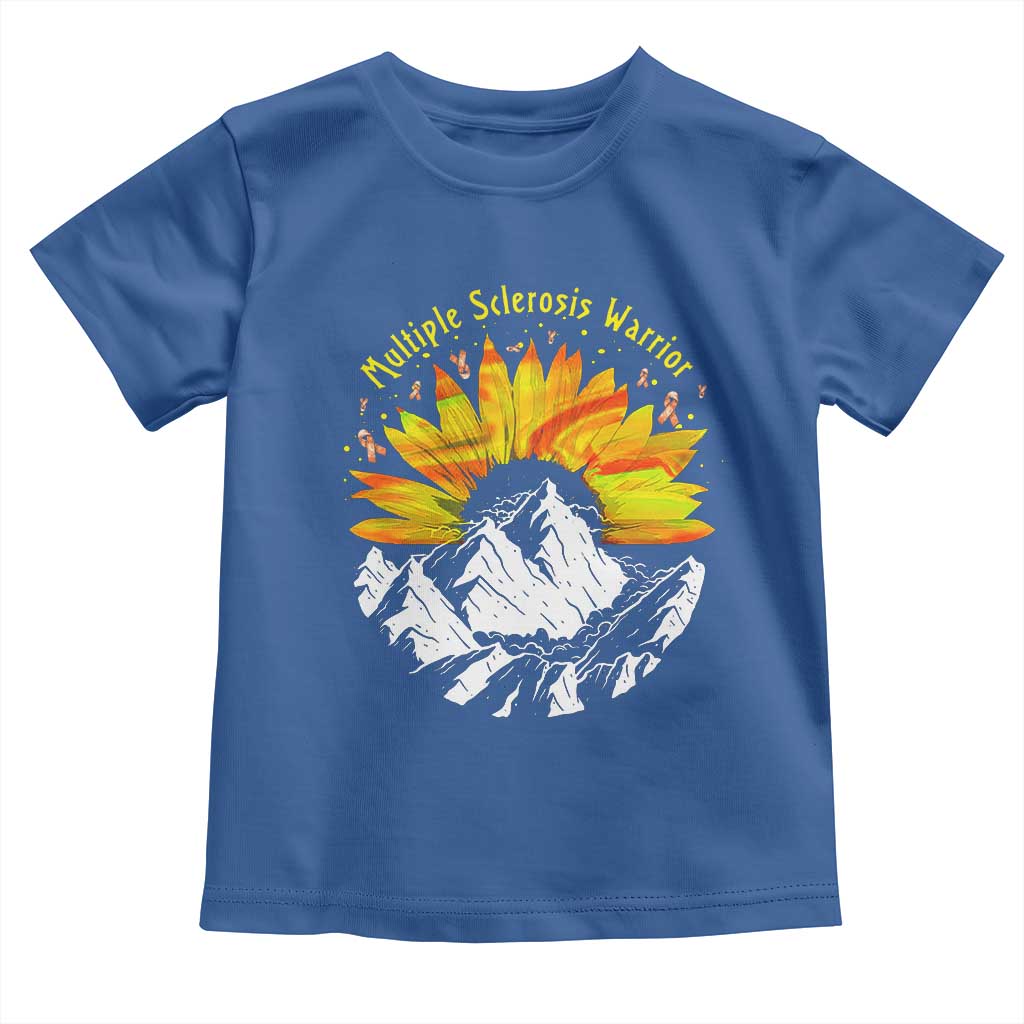 MS Warrior Toddler T Shirt Orange Ribbon Sunflower Multiple Sclerosis Awareness