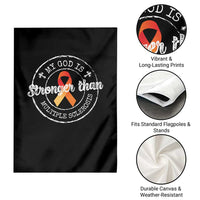 MS Awareness Garden Flag Orange Ribbon God Stronger MS - Wonder Print Shop
