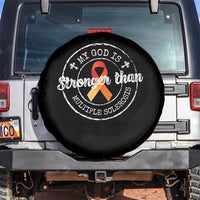 MS Awareness Spare Tire Cover Orange Ribbon God Stronger MS