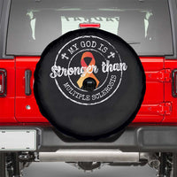 MS Awareness Spare Tire Cover Orange Ribbon God Stronger MS