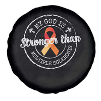 MS Awareness Spare Tire Cover Orange Ribbon God Stronger MS