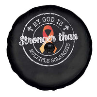 MS Awareness Spare Tire Cover Orange Ribbon God Stronger MS