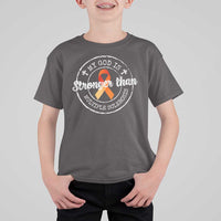 MS Awareness T Shirt For Kid Orange Ribbon God Stronger MS