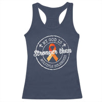 MS Awareness Racerback Tank Top Orange Ribbon God Stronger MS