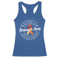 MS Awareness Racerback Tank Top Orange Ribbon God Stronger MS