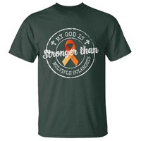 MS Awareness T Shirt Orange Ribbon God Stronger MS