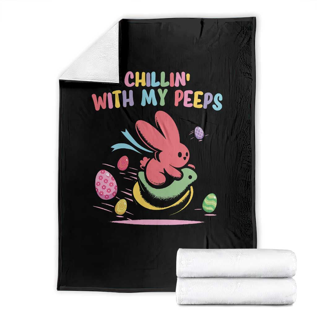 Easter Day Throw Blanket Chillin With My Peeps Bunnies - Wonder Print Shop