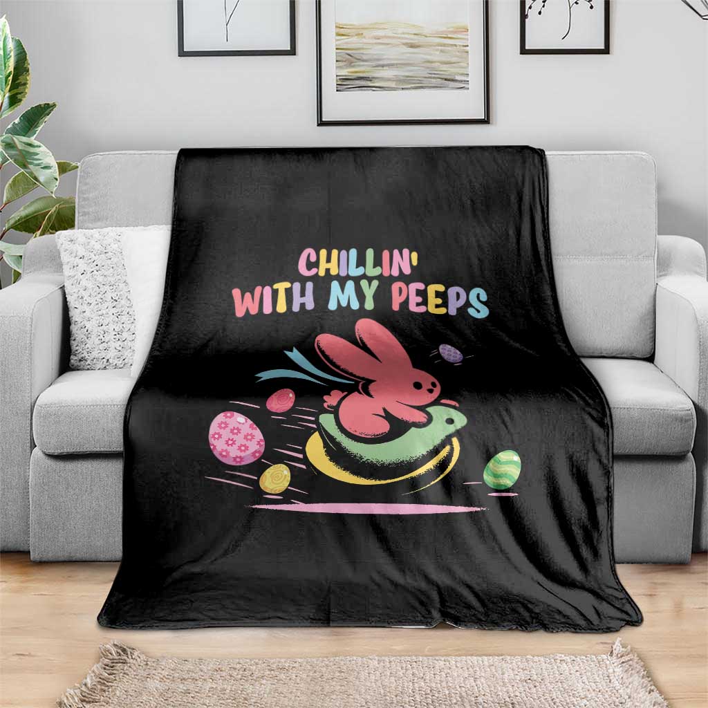 Easter Day Throw Blanket Chillin With My Peeps Bunnies - Wonder Print Shop