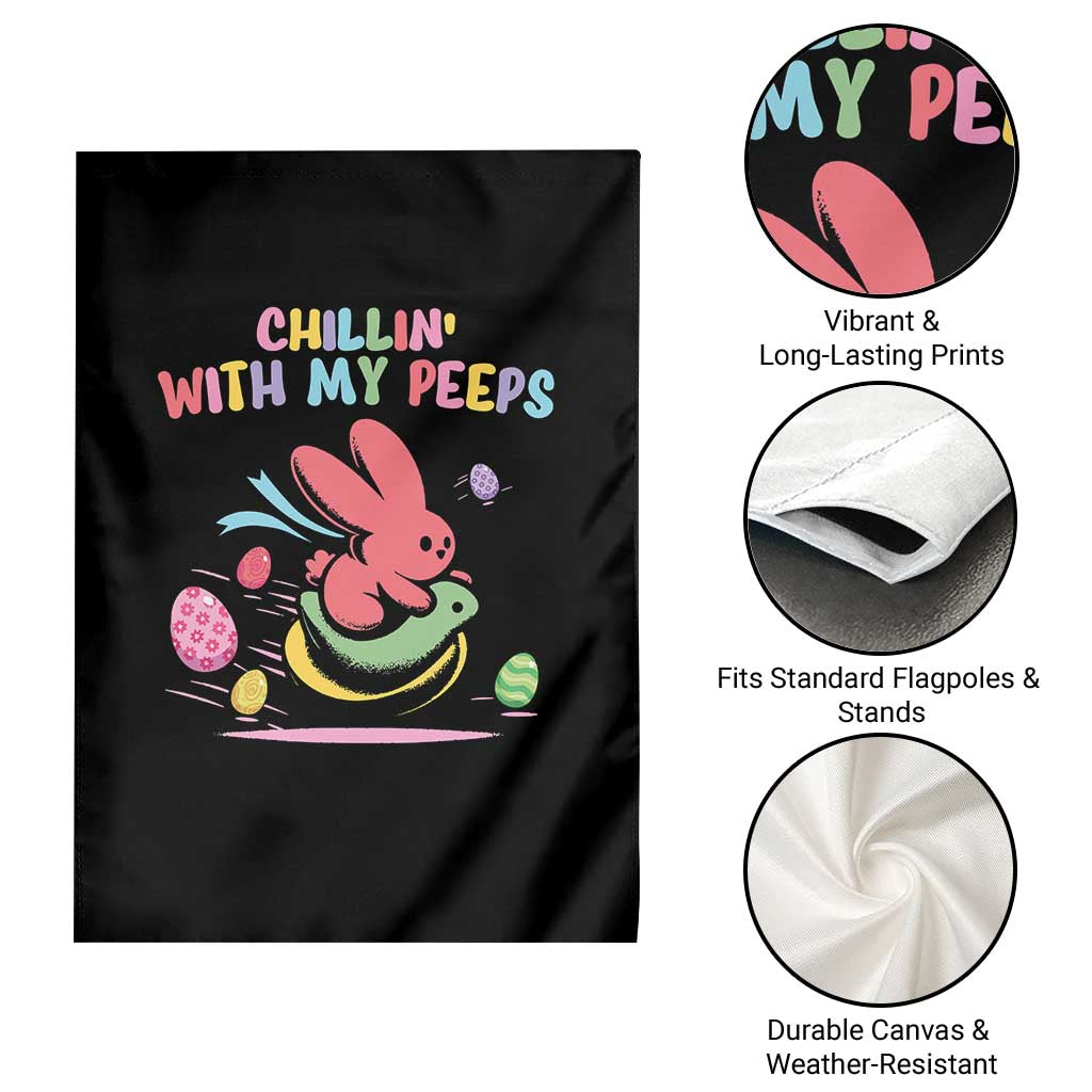 Easter Day Garden Flag Chillin With My Peeps Bunnies - Wonder Print Shop