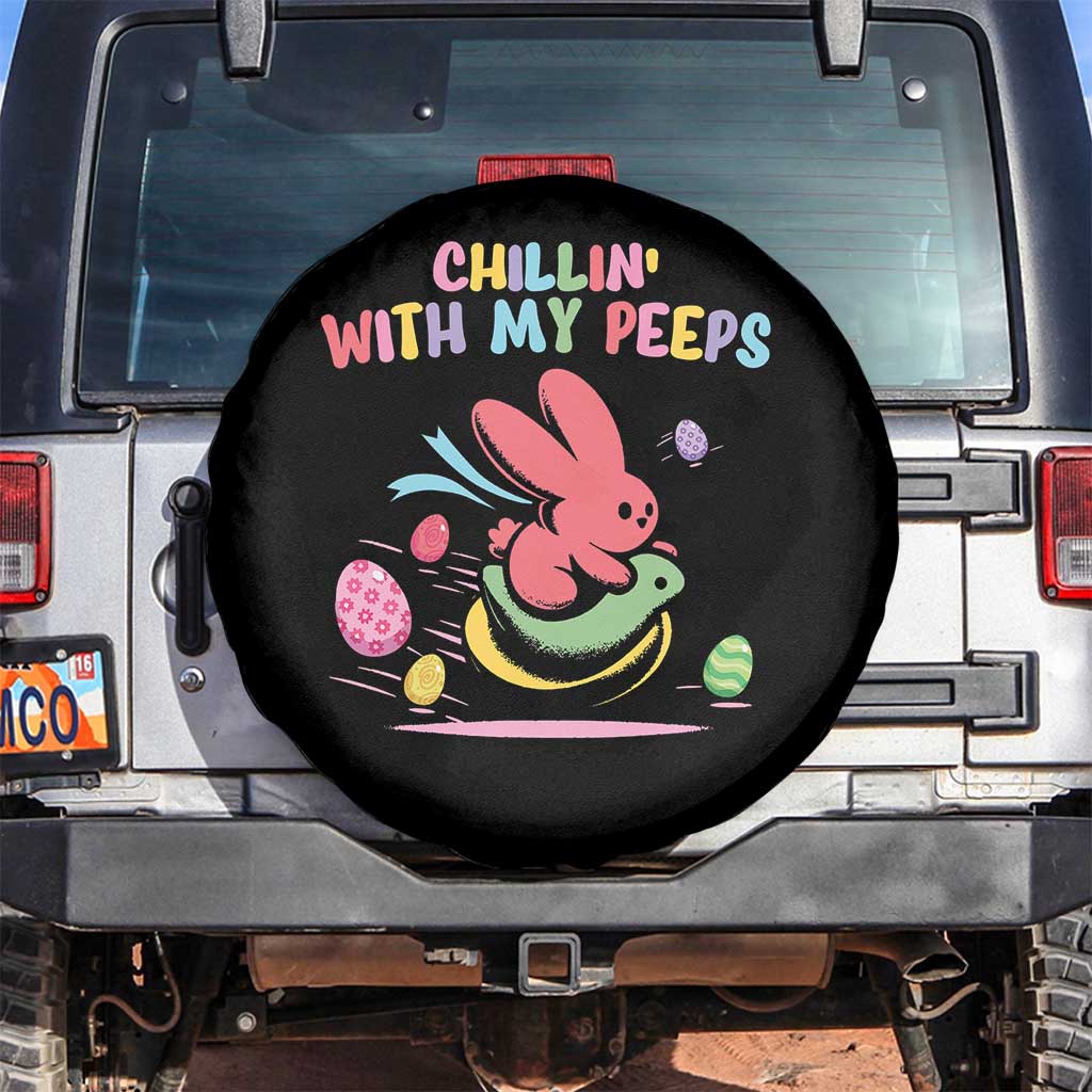 Easter Day Spare Tire Cover Chillin With My Peeps Bunnies - Wonder Print Shop