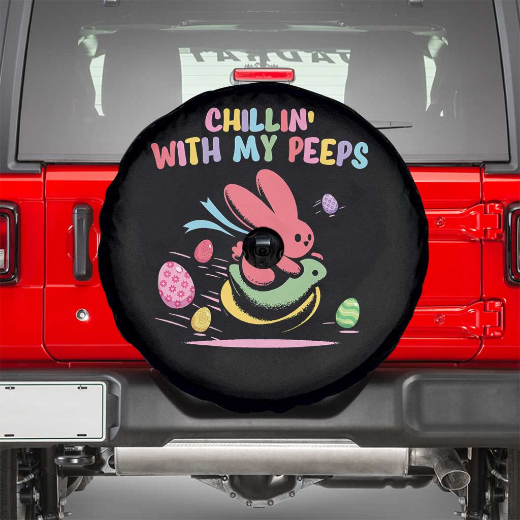 Easter Day Spare Tire Cover Chillin With My Peeps Bunnies - Wonder Print Shop