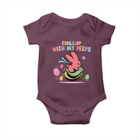 Easter Day Baby Onesie Chillin With My Peeps Bunnies - Wonder Print Shop