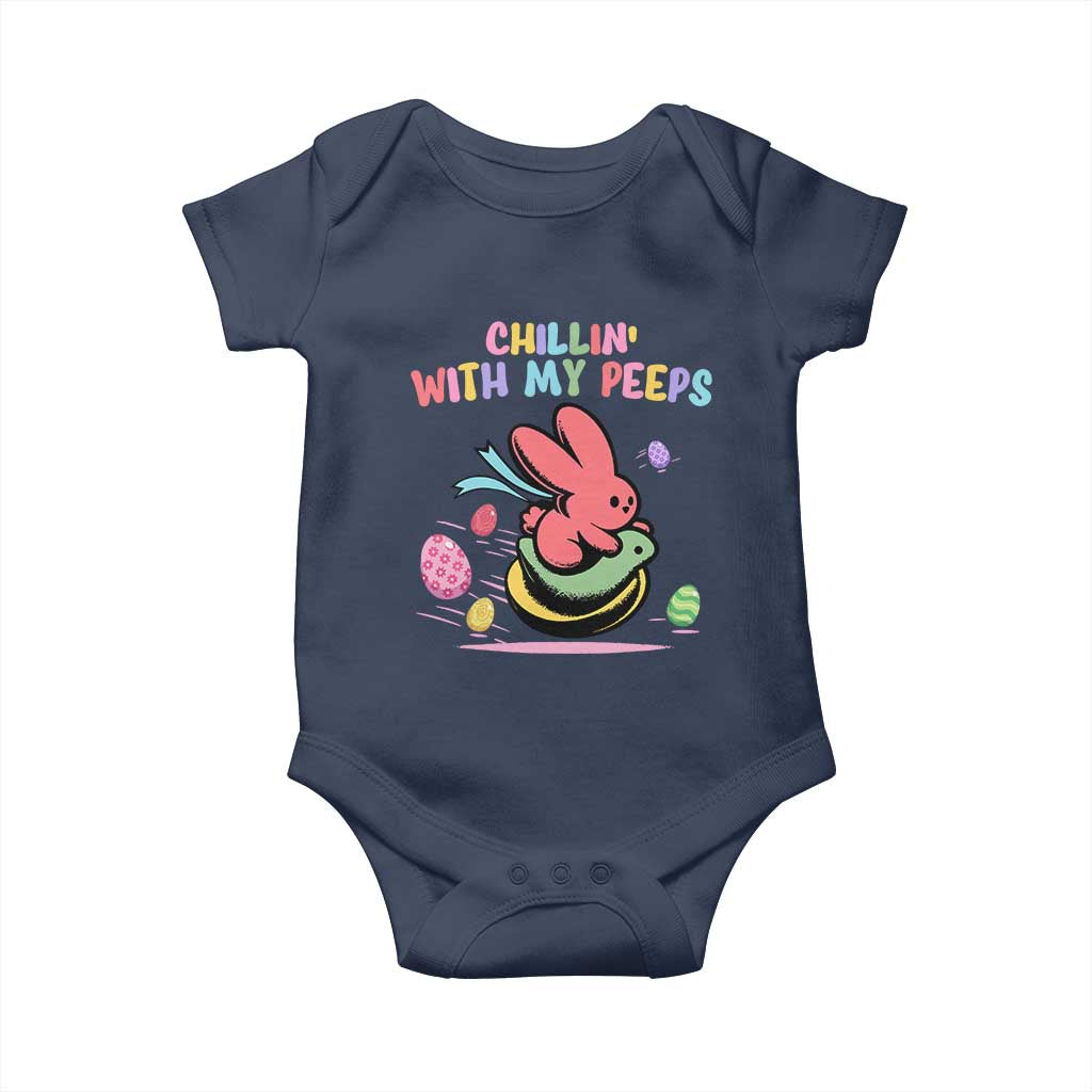 Easter Day Baby Onesie Chillin With My Peeps Bunnies - Wonder Print Shop