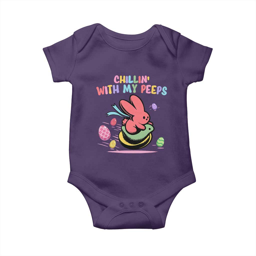 Easter Day Baby Onesie Chillin With My Peeps Bunnies - Wonder Print Shop