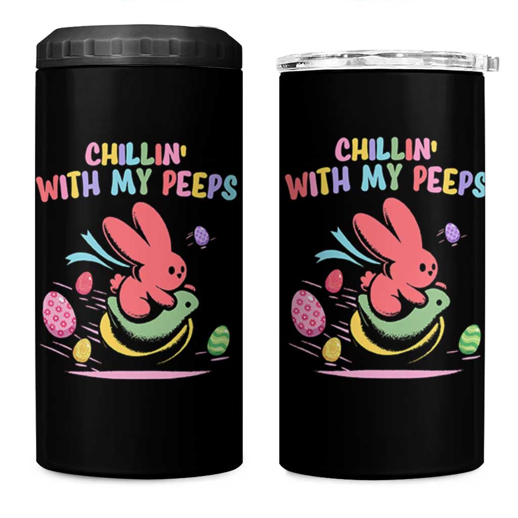 Easter Day 4 in 1 Can Cooler Tumbler Chillin With My Peeps Bunnies - Wonder Print Shop