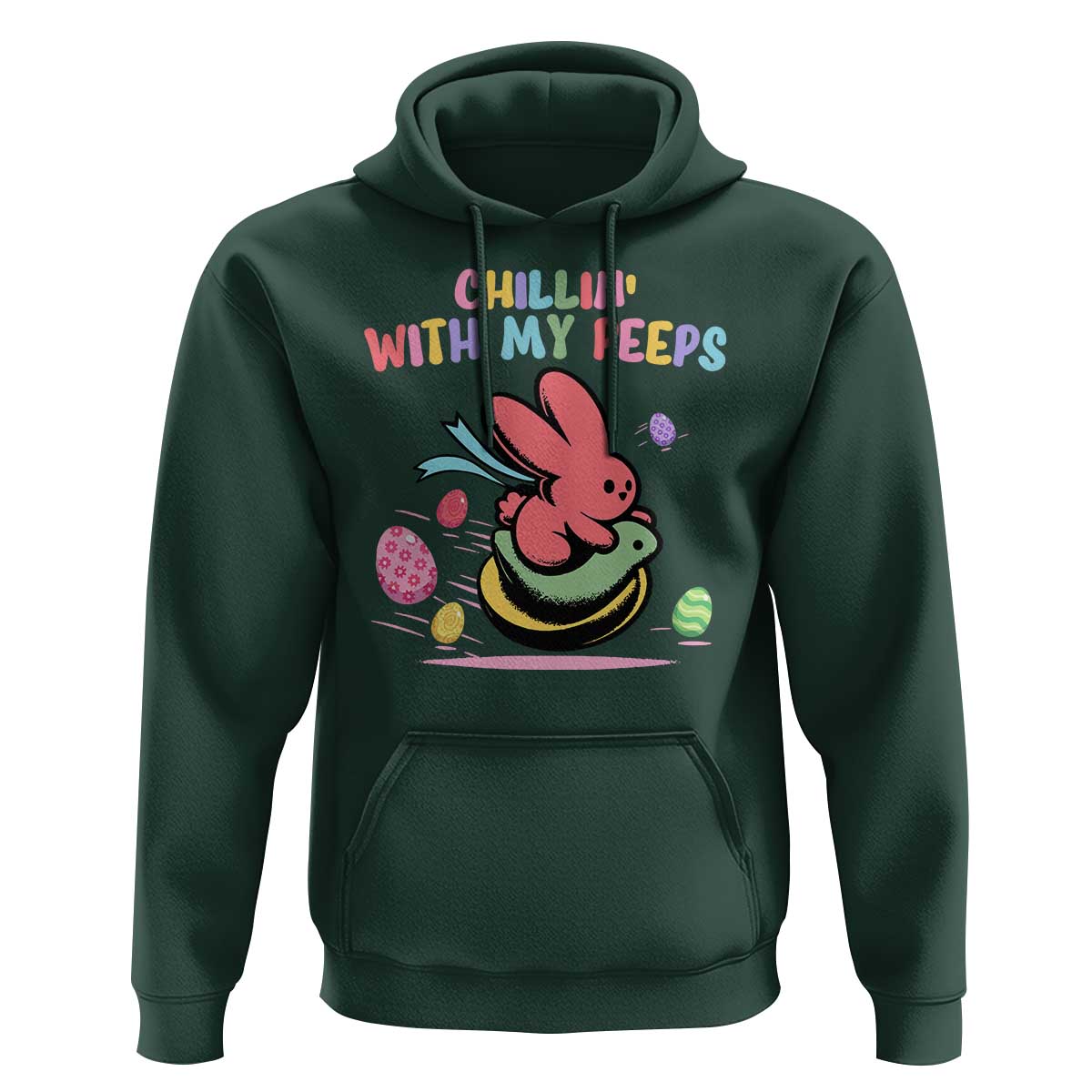 Easter Day Hoodie Chillin With My Peeps Bunnies - Wonder Print Shop