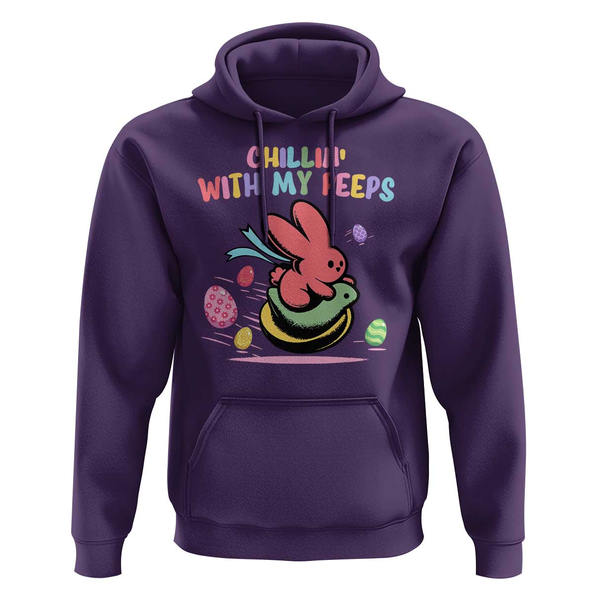 Easter Day Hoodie Chillin With My Peeps Bunnies - Wonder Print Shop