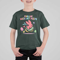 Easter Day T Shirt For Kid Chillin With My Peeps Bunnies - Wonder Print Shop