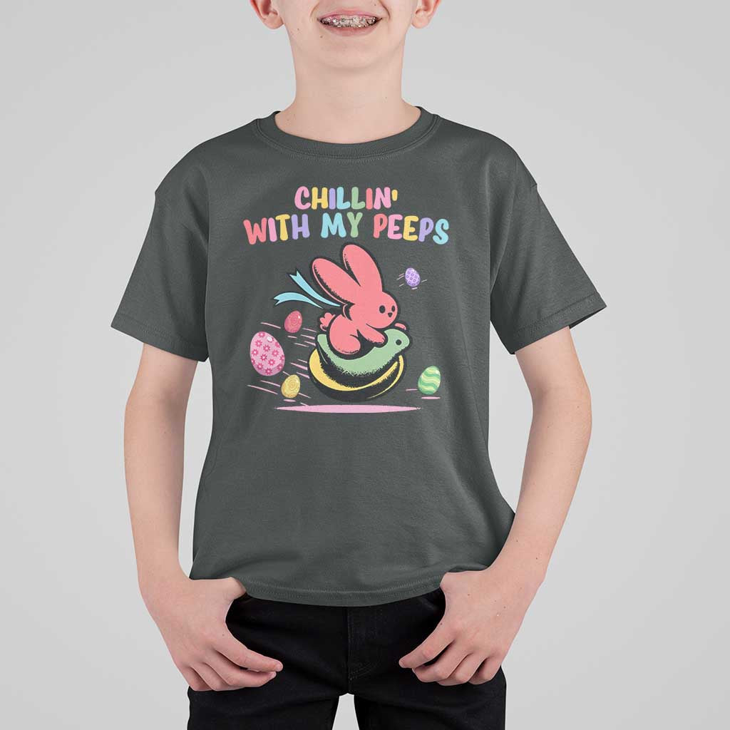 Easter Day T Shirt For Kid Chillin With My Peeps Bunnies - Wonder Print Shop