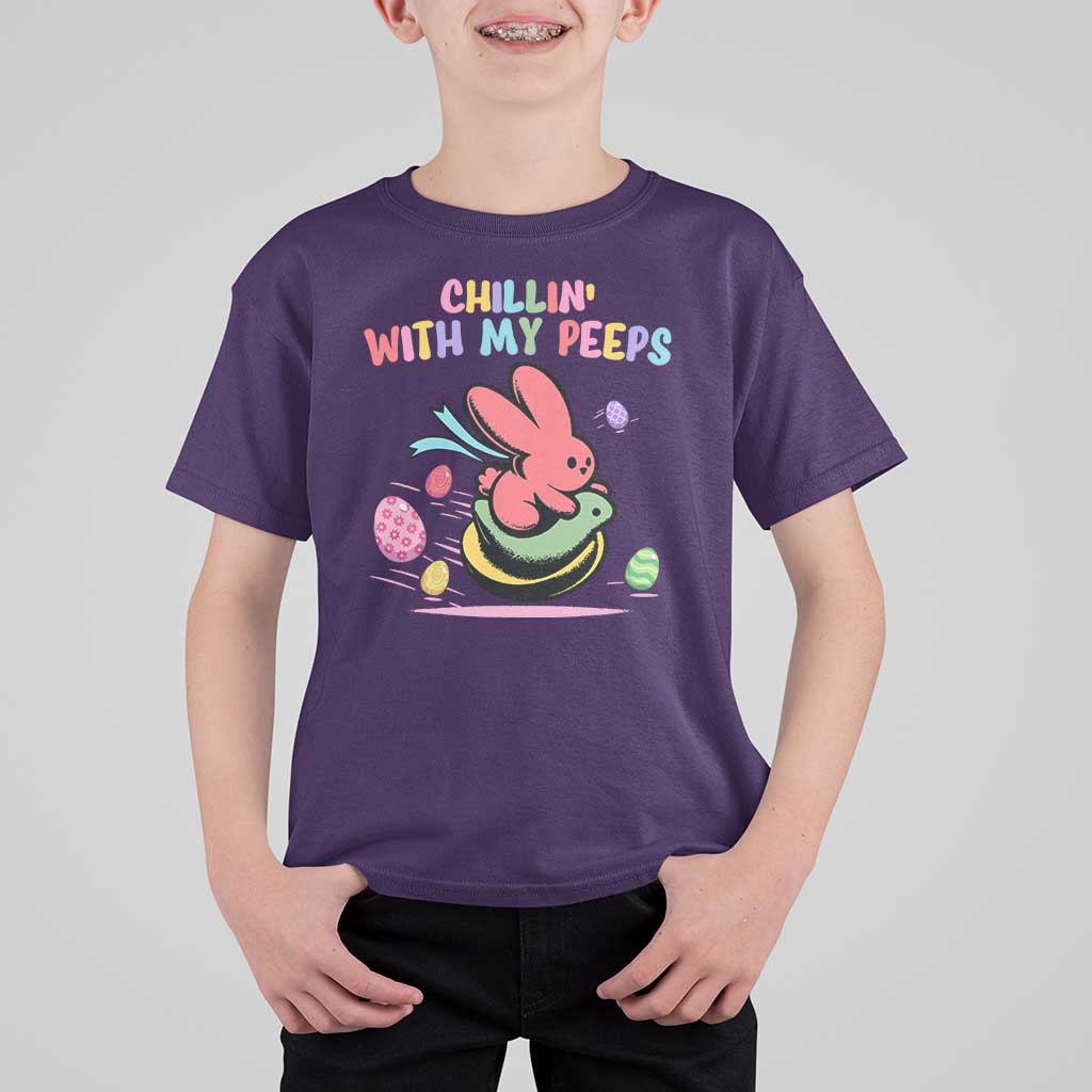 Easter Day T Shirt For Kid Chillin With My Peeps Bunnies - Wonder Print Shop