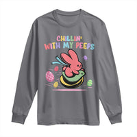 Easter Day Long Sleeve Shirt Chillin With My Peeps Bunnies - Wonder Print Shop