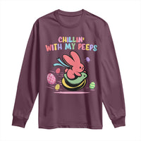 Easter Day Long Sleeve Shirt Chillin With My Peeps Bunnies - Wonder Print Shop