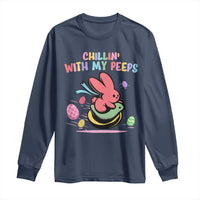 Easter Day Long Sleeve Shirt Chillin With My Peeps Bunnies - Wonder Print Shop