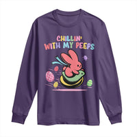 Easter Day Long Sleeve Shirt Chillin With My Peeps Bunnies - Wonder Print Shop