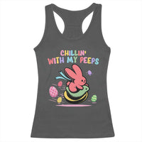 Easter Day Racerback Tank Top Chillin With My Peeps Bunnies - Wonder Print Shop