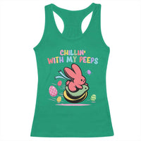 Easter Day Racerback Tank Top Chillin With My Peeps Bunnies - Wonder Print Shop