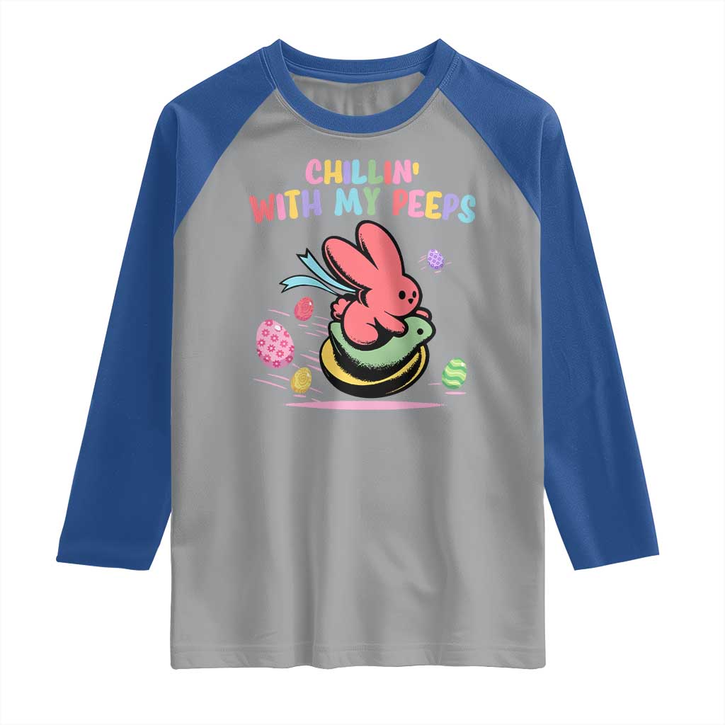 Easter Day Raglan Shirt Chillin With My Peeps Bunnies - Wonder Print Shop