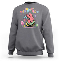 Easter Day Sweatshirt Chillin With My Peeps Bunnies - Wonder Print Shop