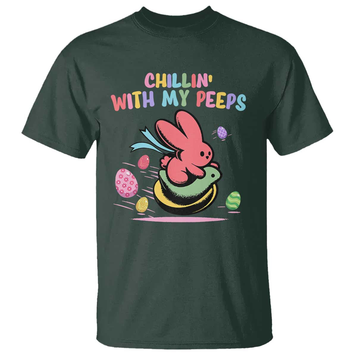 Easter Day T Shirt Chillin With My Peeps Bunnies - Wonder Print Shop