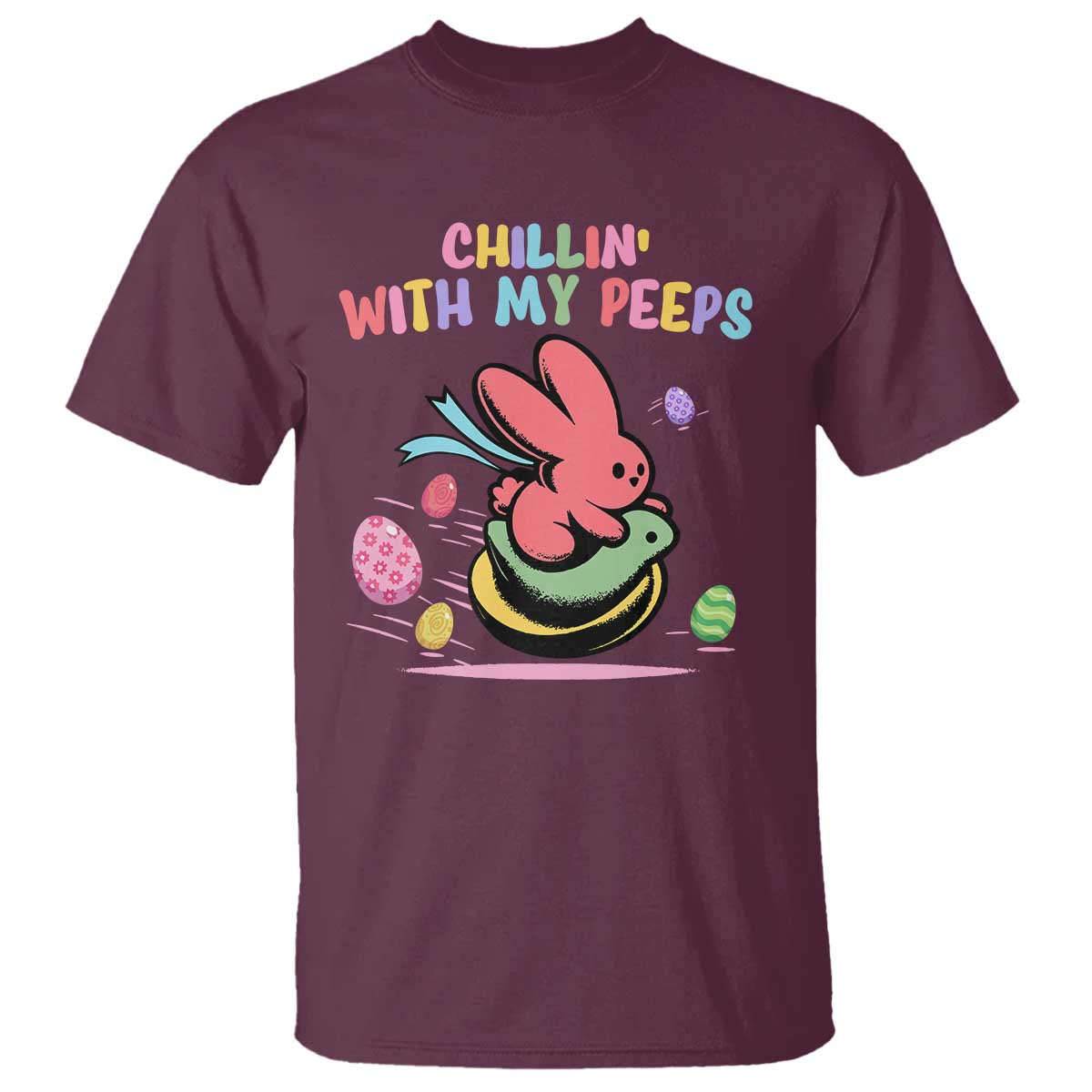 Easter Day T Shirt Chillin With My Peeps Bunnies - Wonder Print Shop