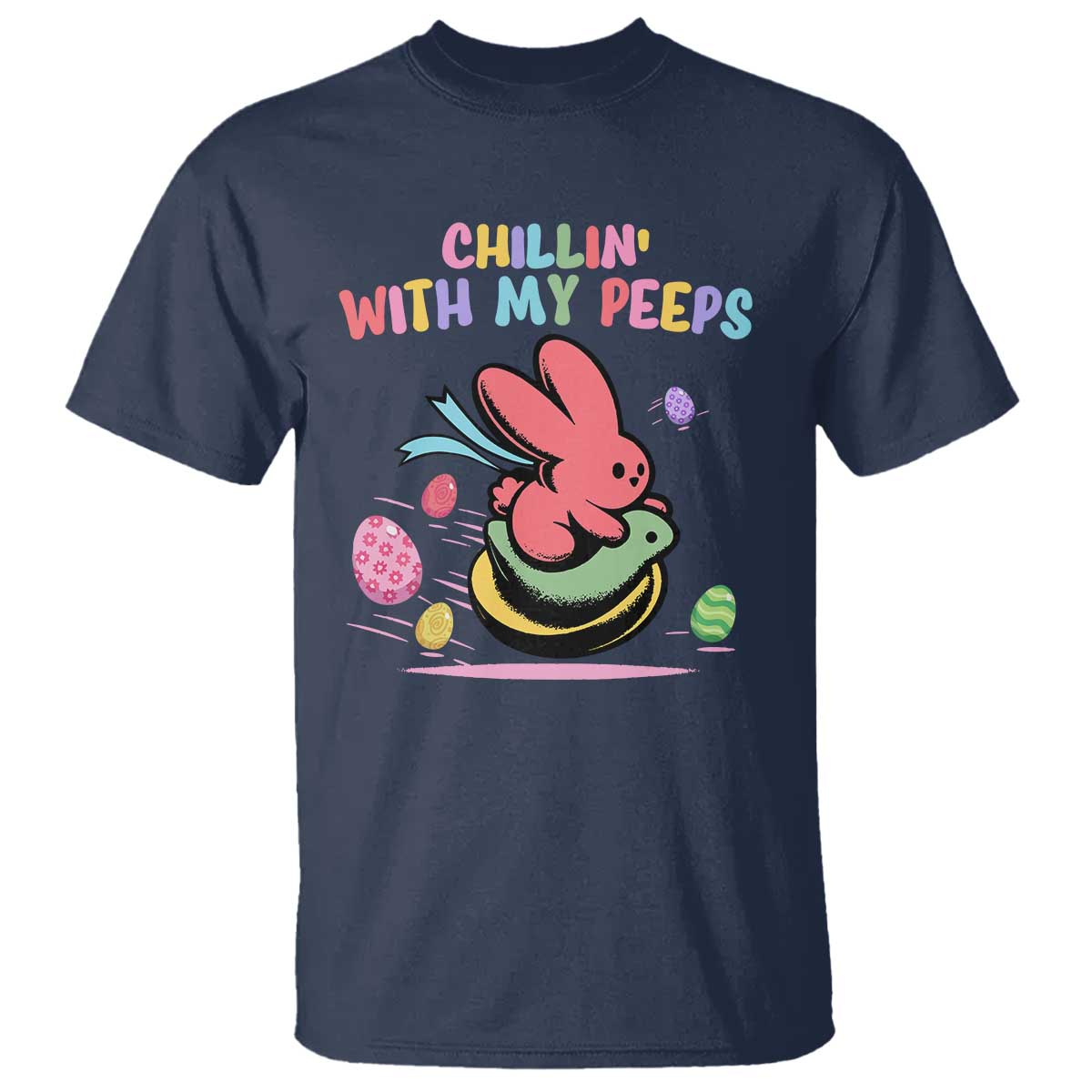 Easter Day T Shirt Chillin With My Peeps Bunnies - Wonder Print Shop