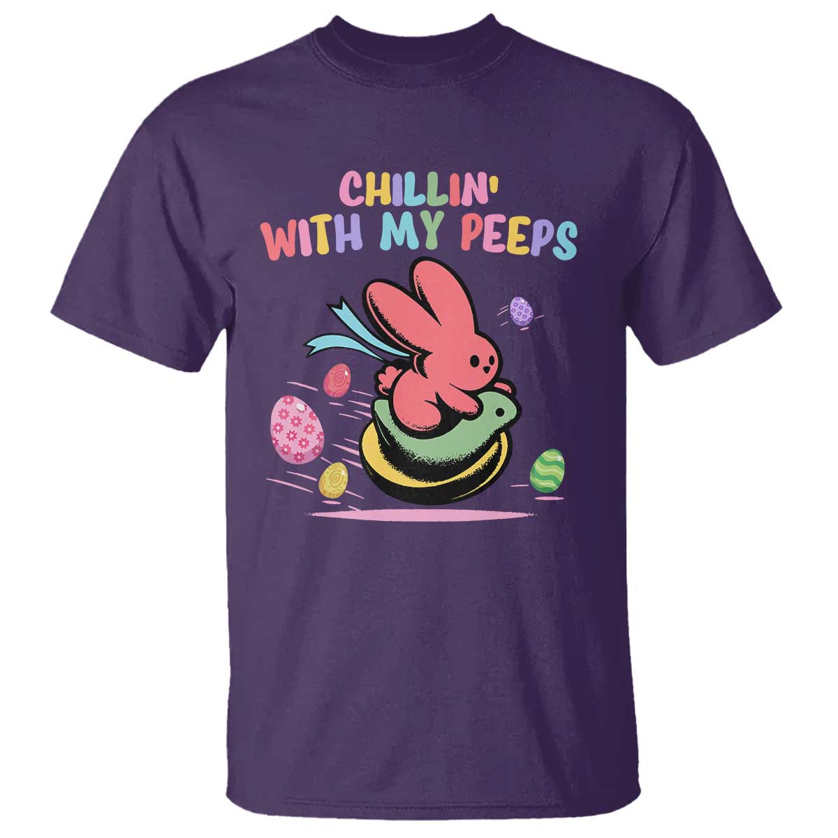 Easter Day T Shirt Chillin With My Peeps Bunnies - Wonder Print Shop