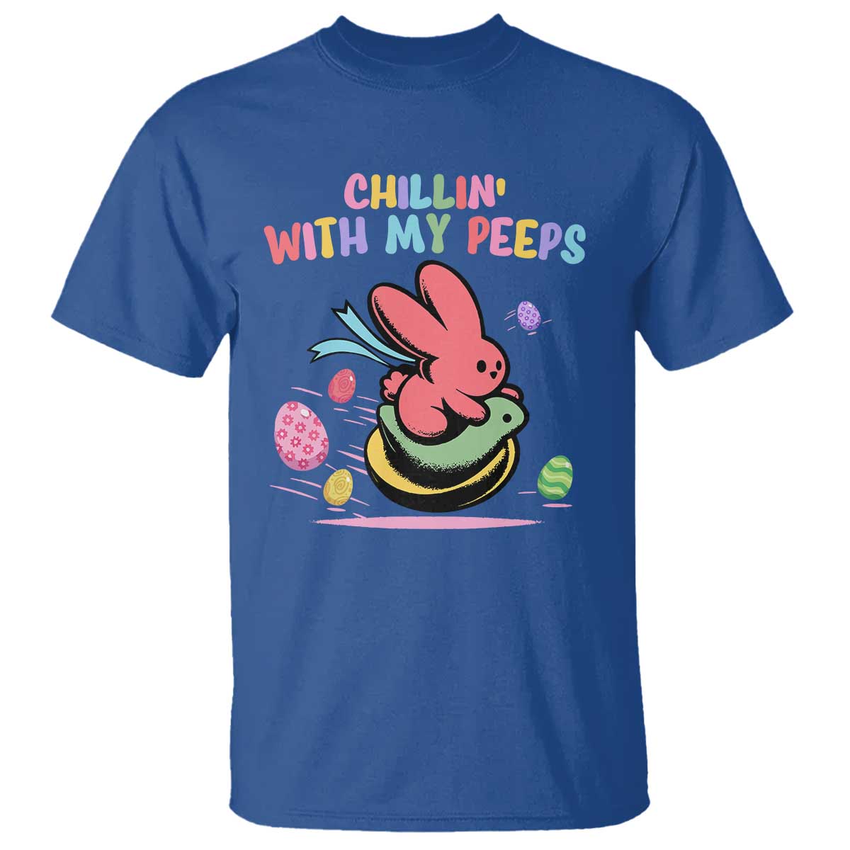 Easter Day T Shirt Chillin With My Peeps Bunnies - Wonder Print Shop