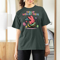 Easter Day T Shirt For Women Chillin With My Peeps Bunnies - Wonder Print Shop