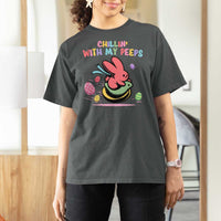 Easter Day T Shirt For Women Chillin With My Peeps Bunnies - Wonder Print Shop
