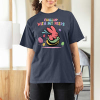Easter Day T Shirt For Women Chillin With My Peeps Bunnies - Wonder Print Shop