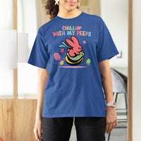 Easter Day T Shirt For Women Chillin With My Peeps Bunnies - Wonder Print Shop