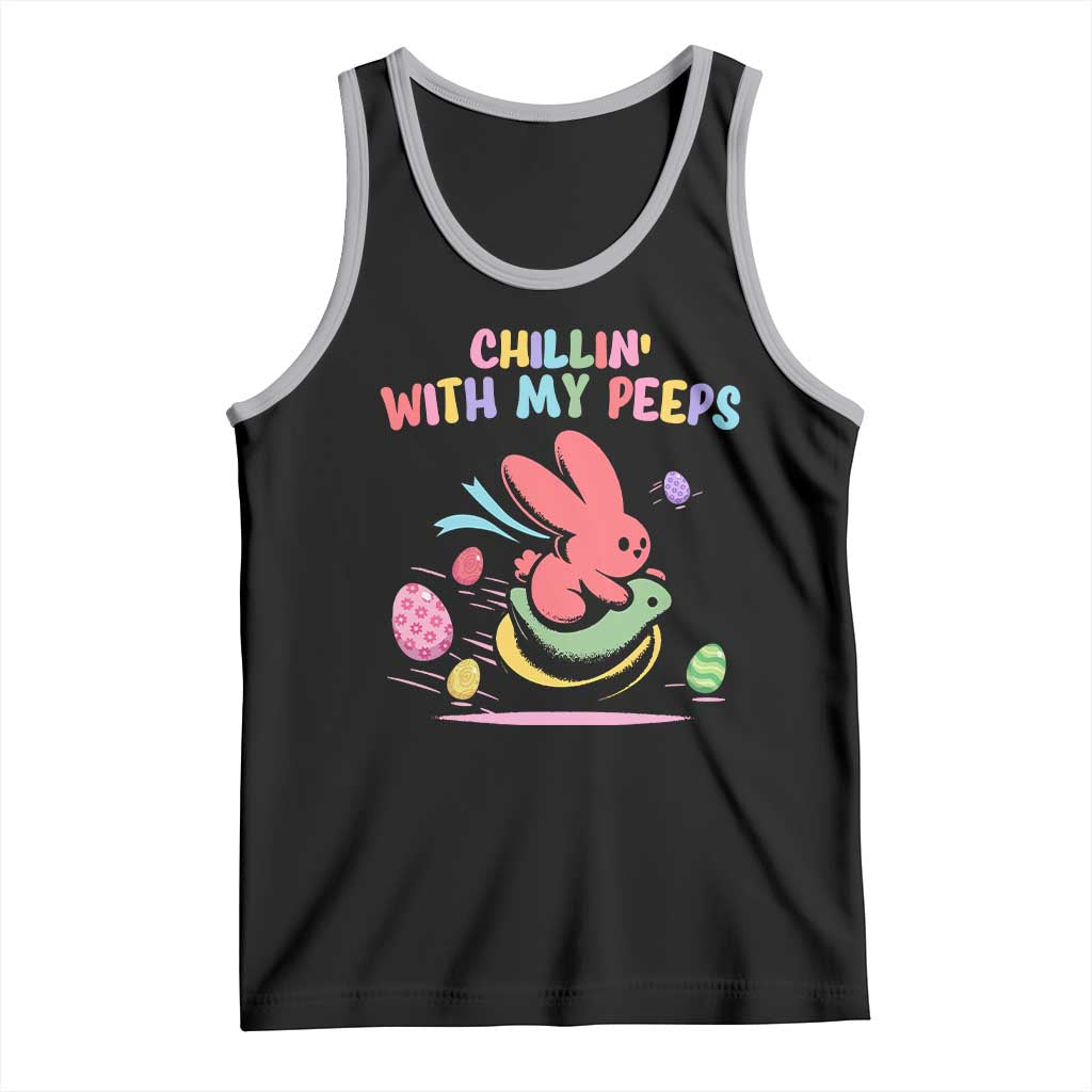 Easter Day Tank Top Chillin With My Peeps Bunnies - Wonder Print Shop