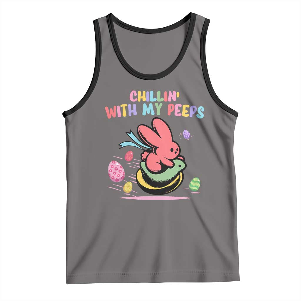 Easter Day Tank Top Chillin With My Peeps Bunnies - Wonder Print Shop