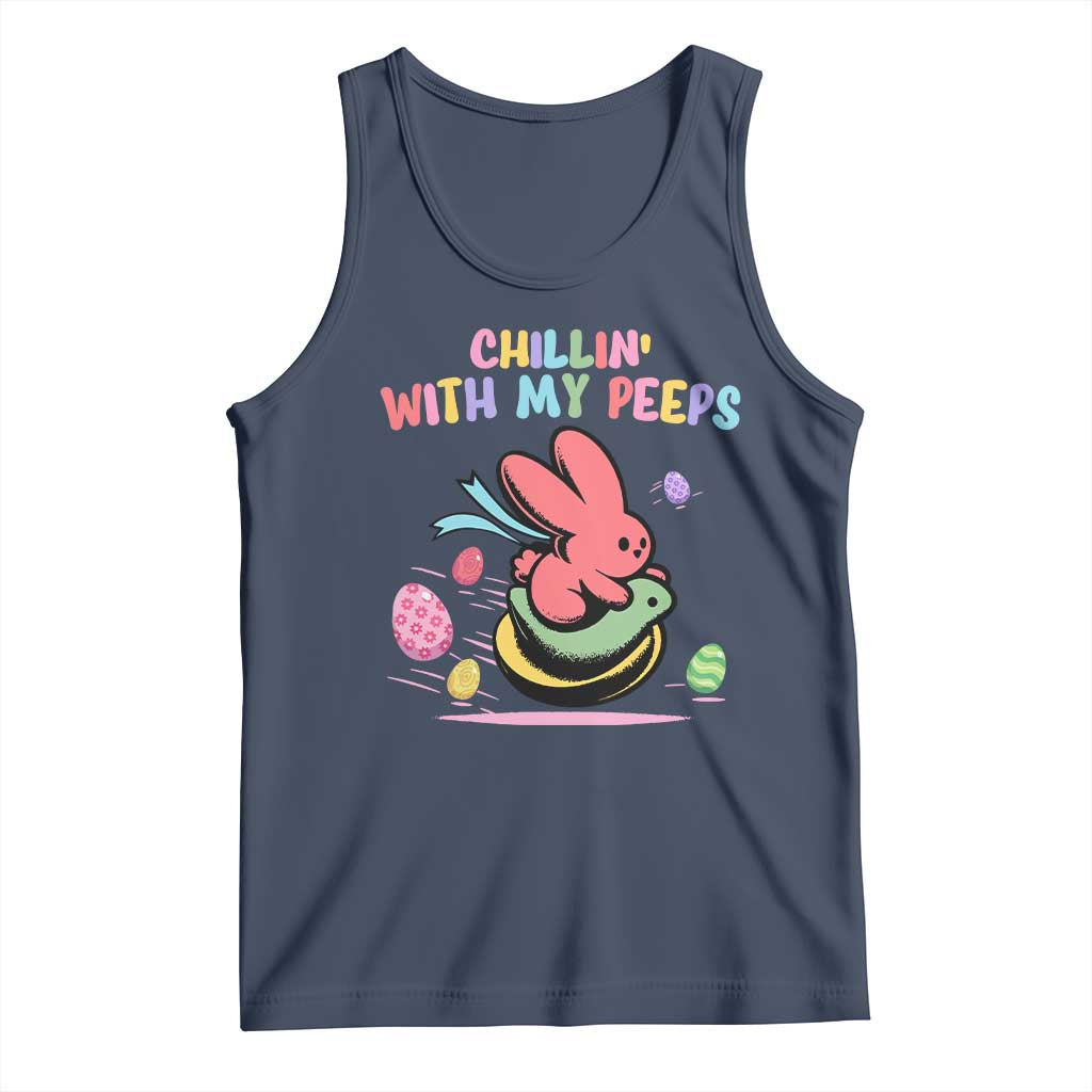 Easter Day Tank Top Chillin With My Peeps Bunnies - Wonder Print Shop