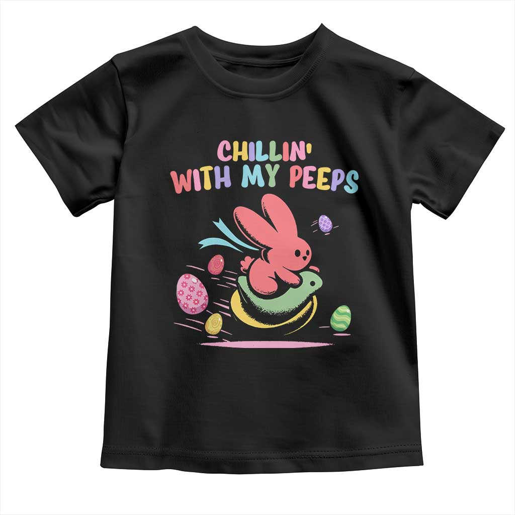Easter Day Toddler T Shirt Chillin With My Peeps Bunnies - Wonder Print Shop