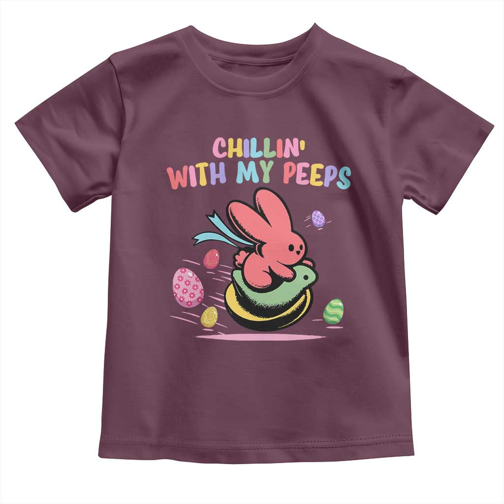 Easter Day Toddler T Shirt Chillin With My Peeps Bunnies - Wonder Print Shop