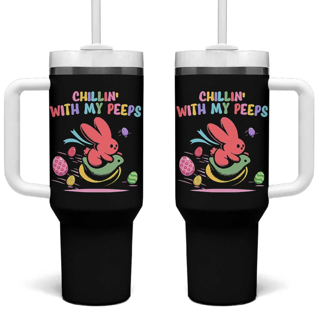 Easter Day Tumbler With Handle Chillin With My Peeps Bunnies - Wonder Print Shop