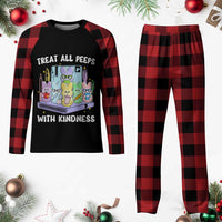 Teachers Easter Plaid Pajama Set Treat All Peeps With Kindness - Wonder Print Shop